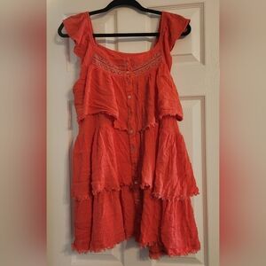 Promesa Vibrant Orange Lace Blouse